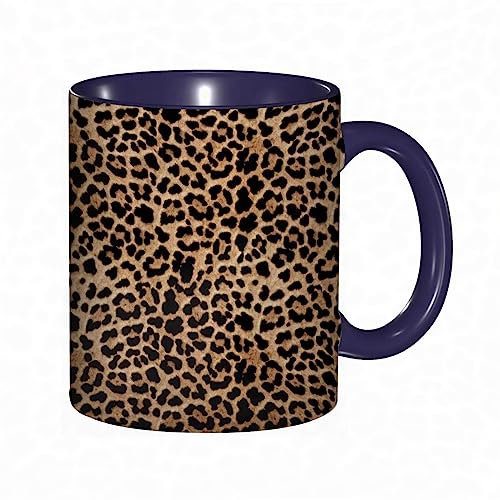 Tasse Keramik Leopard Kaffeetassen Große 330ml Mit Henkel 100% Handbemalt Trinkgläser Mit Griff Personalisierte Geschenk