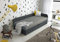 ALTDECOR Boxspringbett mit H3-Matratze (20 cm hoch) mit Bonellfederung + PUR, Einzelbett mit Bettkasten - Öffnung RECHTS - Uni - 100x200 -Hellgrau/Grau