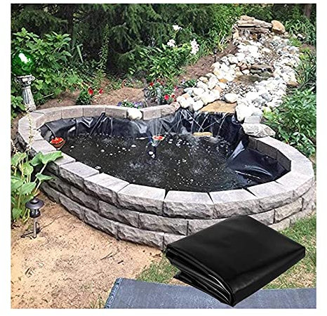 0,5 mm Gummi-Teichfolie, undurchlässige Membran-HDPE-Platte, wasserdichte Fischteichhäute für kleine Teiche, Bachbrunnen, Gartenwasserfälle (Farbe: Schwarz, Größe: 6 x 10 m)