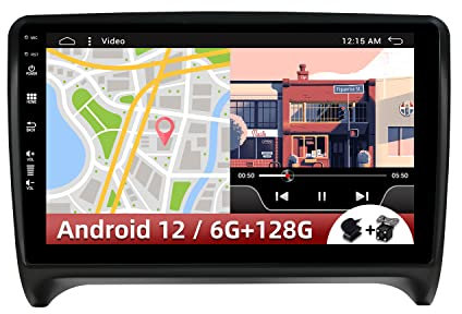 [6G+128G] - Android 12 Car Stereo 2 Din For Audi TT MK2 8J (2006-2012)- Wireless CarPlay/Android Auto/DSP- Free Camera & MIC - 9 Inch IPS - Steering Wheel WiFi DAB BT Fast-boot 360-Camera