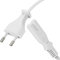conecto cable de alimentación, enchufe europeo recto a toma C7 IEC recto, cable de alimentación europeo para electrodomésticos, 1,00 m, blanco