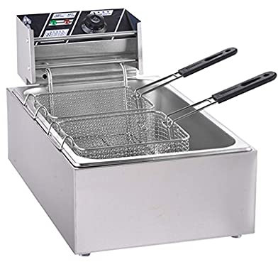 Fat Fryer Basket,Electric Deep Fryer 10L/20L Single Cylinder Fryer 2500W Stainless Steel Commercial Fat Fryer with Deep Fryer Basket for Home Kitchen Restaurant Breakfast Shop Supermarket (20l)