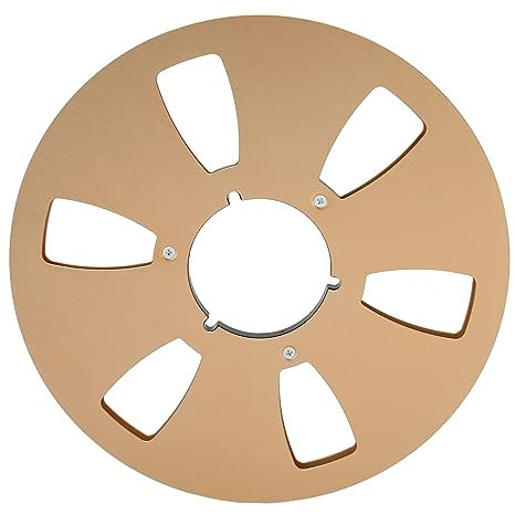 Leere Bandspule, 1/4 10 Zoll Offene Spule Tonband Leerspule, 6 Loch Universal Tape Aufwickelspule aus Aluminiumlegierung mit Öffnung für Roar für AKAI für REVOE (Goldfarben)