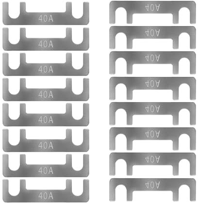 Streifensicherungen Blattsicherung Flachsicherungsstreifen 16 Stk Auto Sicherung 30A 40A 50A 60A 70A 80A 100A 110A 125A 150A Maximale Spannung bis 32V, für PKW Wohnmobil (40A)