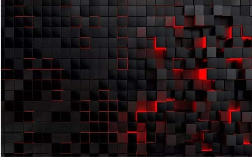 Fototapete Schwarzes Rotes Quadrat