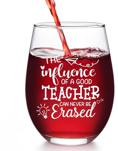 Joymaking Wine Glass for Teacher - Unique Gift for Graduation, Birthday, Teacher's Day, Christmas - Best Teacher Appreciation Glass, Thank You Present 17oz