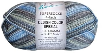 ONline Supersocke Sort. 374 Design Color Spezial 100g 3097 - schwarz/blau/graugrün