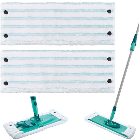 2er Set Wischbezug Bodenwischer Ersatzbezug für alle Bodenarten, Wischmopp Bezug 2-Faser-System, Wischmop Ersatzteile mit Starker Wasseraufnahme und Dekontamination