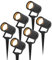 HOFTRONIC - 6er Set Spikey LED Gartenstrahler Aluminium - IP65 Wasserdicht - GU10 Fassung - Dimmbar - Erdspießstrahler Schwarz (RAL9004)