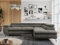 MKS MEBLE Ecksofa Sofa Grau, Wohnlandschaft L-Form mit Schlaffunktion und Bettkasten, Schlafsofa mit Bettkasten, Sofa mit Einstellbare Kopfstützen, Peter L - Dunkelgrau Velvet - Rechts Grau