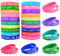 Inspirierendes Silikonarmband, 20 Stück Motivations-Armbänder, Motivierende Silikon Armbänder, Silicone Inspirational Bracelets, Motivationsarmbänder Silikonarmband für Studenten Erwachsene (bunt)