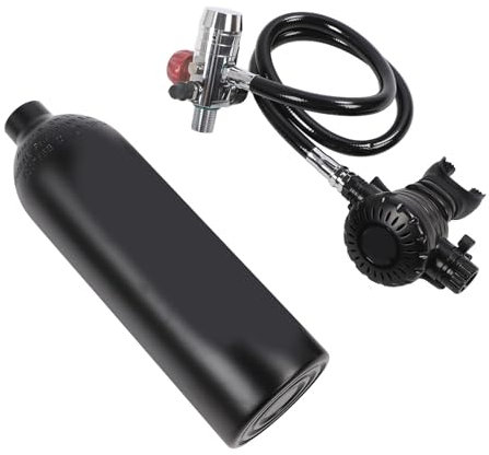 Naroote Bouteille de Plongée équipement de Plongée 1L, Antirouille, Mini Bouteille de Plongée Sûre, Résistante aux Chocs pour l'extérieur (Black)