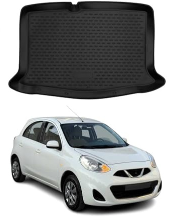 OMAC Kofferraumwanne für Nissan Micra 2017-2021 TPE Schwarz | Kofferraummatte, Laderaumwanne, Allwetter, fahrzeugspezifisches Produkt, Antirutsch, 3D-Passform, wasserdicht