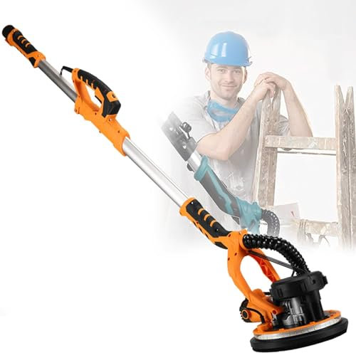 ZYJIX Drywall Sander With Vacuum Cleaner, Adjustable Speed With LED Lights, 6 Speed Variable 900-1200 Rpm For Drywall, Ceiling, Wall Vacuum Cleaner(Size:110V,Color:Sandingdiscs100pcs)