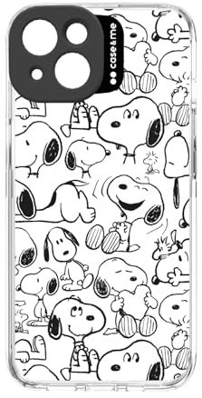 case&me Peanuts iPhone 14 Plus Hülle, iPhone Snoopy Schutzhülle, Kameraschutz, geschützte Tasten, Weiß