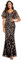 Ever-Pretty Women's Elegant Mermaid Ruffle Sleeve V Neck Shiny Maxi Bridesmaid Dresses Black Gold 20UK