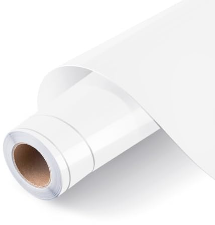 LOKLIK Self Adhesive Vinyl Roll - Permanent Vinyl for Signs, Decals & Crafts, Resistant to Outdoor Conditions & Washing - Crafting Material for Personalised Designs (Glossy White)