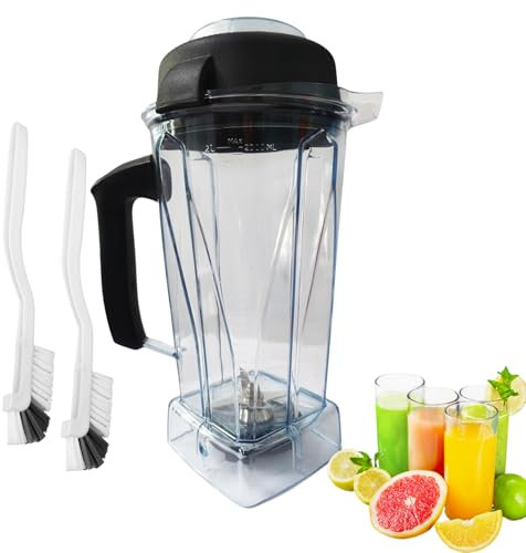 Upgraded For Vitamix Blender Pitcher 64oz,Replacemant for Vitamix 5200 5000 6500 7500 Pro500 750 Vita-Prep VM0101 VM0102 VM0103 VM0197 E310 320 Asy172 Container Cup with 2 Cleaning Brush