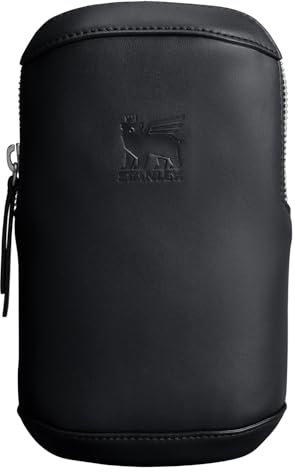 STANLEY Cross Bottle Essentials Case Max | Phone, Wallet, Keys Holder for Water Bottle | Faux Leather Accessory Pouch for Carry All Strap | Tumbler Cup Accessories | BPA-Free | Black