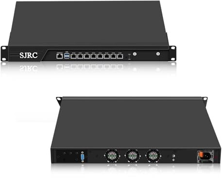 SJRC 19” Firewall Hardware Core i5 7500, LGA 1151, Rackmount 1U Router PC for VPN Server, 19 Inch Rack OPNsense Appliance with 8 x i226V 2.5GbE LAN, VGA, Barebone No RAM No SSD