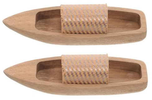 Operitacx 2St Bootsmodell aus Holz Kanu- Miniboote Fischerboot Spielzeug Holzboot Modell Holzspielzeug Boot Miniaturboot aus Holz Segelboot- aus Holz Boot Figur hölzern Light Brown