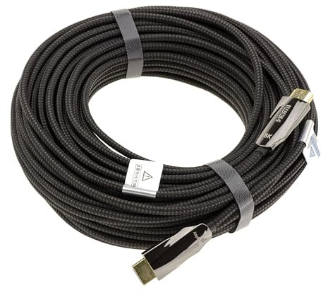 KALEA-INFORMATIQUE Cordon HDMI 8K 48Gbps 25M avec cœur en Fibres optiques et Aluminium Pur, Isolation Aluminium et enveloppe Externe Nylon