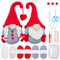 ORIGACH Valentinstag Häkelset für Anfänger Erwachsene, 2 Set Starter Häkeln Valentinstag Liebe Zwerg Kit mit Schritt für Schritt Video Tutorial, Anleitung, Garn, Haken, Zubehör