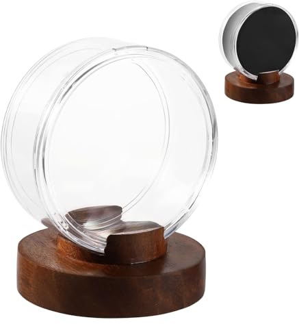 1pcs Support Puck Hockey avec Bases en Bois, Présentoir pour Palets de Hockey sur Glace en Acrylique Presentoir Souvenirs pour Afficher des Autographes Collection de Rondelles de Hockey