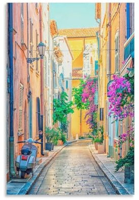 XJmoney Buntes St. Tropez-Poster, Wanddekoration für Zuhause, Wohnzimmer, Schlafzimmer, Dekoration, Kunstwerk, 30 x 45 cm, Wandkunst für Schlafzimmer