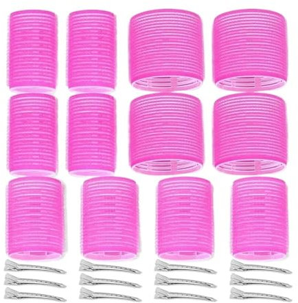 YZDKR Rouleaux à Cheveux Bigoudis Auto-agrippants, bigoudis sans Chaleur, Boucles sans Chaleur, Frange de Cheveux, Volume, Crochet et Boucle Auto-adhésifs, Outil de Coiffure à Faire soi-même(Pink)