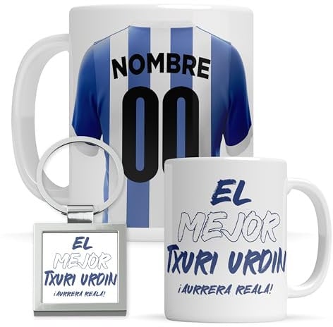 Taza personalizada Real Sociedad - Regalo Original para aficionados del Futol - Personaliza tu taza de desayuno - Taza de Desayuno café