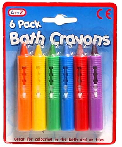 A2Z 4 Kids 6 Pack Baby Bath Crayons Non Toxic Educational Fun Toy Toddlers Tub Paint Drawing Writing Pens Toy Develop Creativity And Imagination Easy to Clean Scribble on Tiles Toddlers Ages 3+
