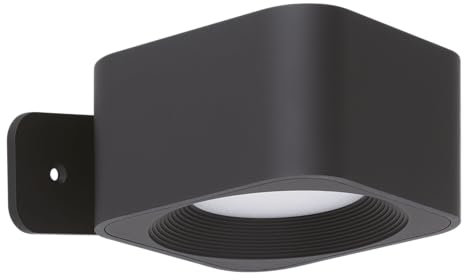 EGLO LED Wandleuchte innen Muraglie, Akku Wandlampe mit Wandhalterung, kabelloser Wandstrahler Touch dimmbar, aufladbar per USB, eckig, Kunststoff in schwarz, warmweiß - kaltweiß