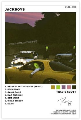 FGFGH Travis Scott Poster sur toile sans cadre Motif cactus Jack Jackboys 30 x 45 cm