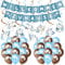 Afritee Willkommen Zuhause Baby - 40Stück Welcome Home Baby Blau, 8 Storch Geburt Für Draussen, 2 Vormontiert Herzlich Girlande Banner 30 Ballons für Junge Babyshower Empfang Taufe Party Deko