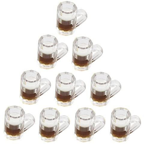 NONGYU Paquete de 10 botellas de cerveza de simulación de vasos de degustación pequeños modernos para decoración de mesa de habitación