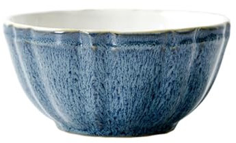 Einfacher und zarter europäischer Haushalt, hochtemperaturbeständig, kreative Keramik-Steakplatte in spezieller Form, blaue 15,2 cm große Schüssel
