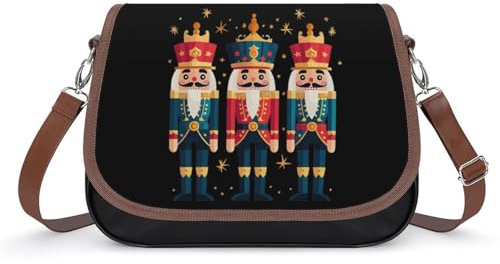 Three Nutcracker Vintage Women's Hobos & Shoulder Bags Cute Crossbody Purses Leather Handbag Portable Messenger Bag