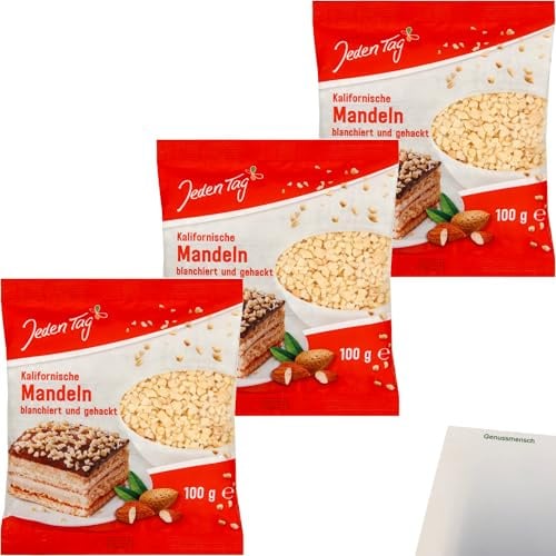usy Bundle für Jeden Tag Mandeln gehackt 3er Pack (3x100g Packung) + usy Block