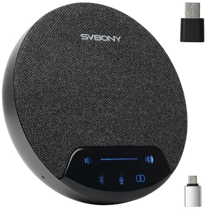 SVBONY SVN O1 Conference Microphone con 3 Plug-&-Play per 2-6 Pers | Altoparlante per Conferenze Dual-Channel con Cattura 360° & Riduzione Rumore 3A+IA per Piccole Sale
