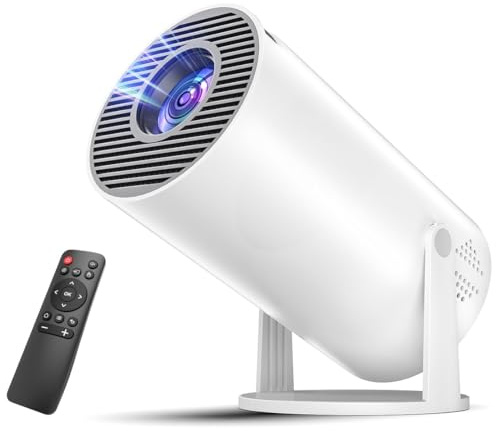 Mini Beamer 4k 1080P Unterstützung, Mini Projektor Tragbarer WLAN 5 Bluetooth 5.1 Automatischer Trapezkorrektur 270° Drehung für Heimkino im Freien