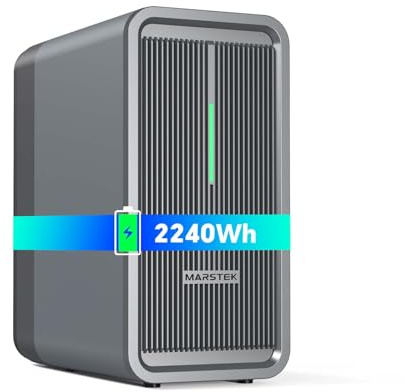 Marstek B2500 Balkonkraftwerk mit Speicher,2240Wh LiFePO4 Akku,2 MPPT, 1600W PV-Eingang, 800W DC-Ausgang,Erweiterbar auf 8,96kWh,6000 Zyklen, IP65, Plug & Play,App-Steuerung,0% MwSt