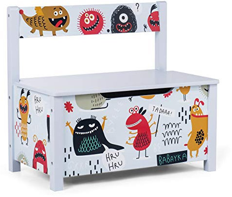Baby Vivo Spielzeugkiste Spielzeugtruhe Aufbewahrungsbox Kinderzimmer Sitzbank Kindersitztruhe mit langsam schließendem Deckel - Cosmo