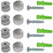 AERZETIX: 4 Console Patte Support Rond Mural Fixation de Miroir Glace Argent Mat 180° Ø17mm C41694