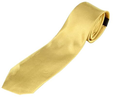 Trimming Shop Skinny Neck Tie 5cm Solid Colour Slim Ties Soft Polyester for Formal Wear Skinny Tie Unisex Classic Formal Necktie for Wedding, Prom, Celebration, Party & Business Meeting - Gold