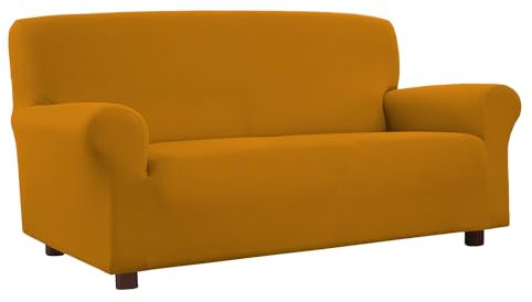 Banzaii Elastischer Sofabezug/Sofaüberwürfe Stretch, schumutzabweisend, mit geformten Armlehnen - Made in Italy - 4 Sitzer Gold