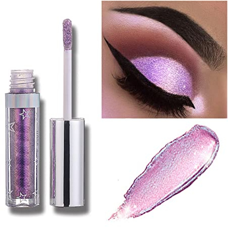 Weixinbuy 12 Colors Liquid Eyeshadow Glitter Metallic Eyeshadow Shining Shimmer Glitter Highly Pigmented Liquid Eyeliner Waterproof Long Lasting(110#Unicorn Hype)