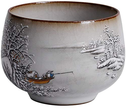 Tazas de café Taza Tazas,Taza De Té, Ingdezhen Guan Horno Hecho A Mano Taza De Cerámica, Pintado A Mano Puro De Kung Fu Juego De Té, Taza De Té Pequeño (Color : White A, Size : 150ml)
