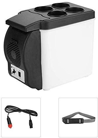 AILZNN 6L Mini Portátil Refrigerador del Coche, 12v Congelador De Coche Nevera Calentador con Base Almacenamiento Cuatro Botellas, Enfriador De Bebidas Eléctrico para Viajes De Oficina De Campamento