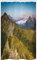 ABAKUHAUS Draussen Schmaler Duschvorhang, Berge Landschaft Peaks, Badezimmer Deko Set aus Stoff mit Haken, 120 x 180 cm, Grün blau